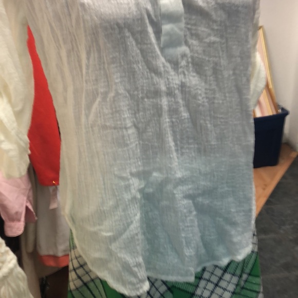 Vintage 1970’s- Ms. Paquette- gauze cotton top- rolled sleeves- lattice weave - Picture 6 of 11